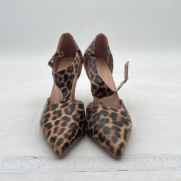 Pointed Toe T-strap Pumps for Women Classic Animal Prints Zebra Leopard D'orsay - Picture 3 of 7